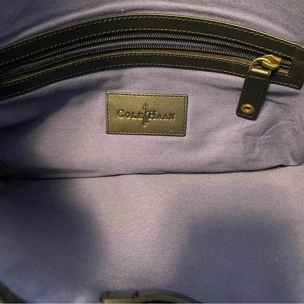 Vintage Cole Haan Black Leather Messenger Bag